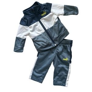 Puma baby joggers and jacket sweatpants outfit set 0-3 months grey